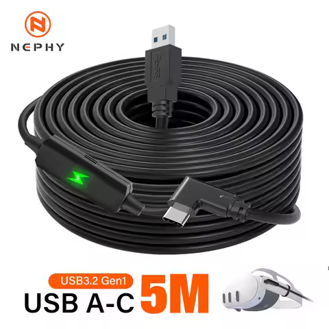 USB3.2 Gen1 VR Link Cable for Oculus Quest 3S 3 2/PICO Neo 3/PICO 4 Fast Charge 9V 2A Cable 5Gbps US
