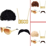 4-piece disco Accessories suitable for 70s men's , 80s men's disco men's Accessories