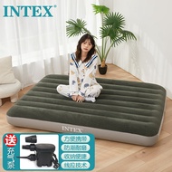 INTEX 64108充气床垫露营气垫床户外防潮垫帐篷垫 家用充气床垫 陪护午睡躺椅双人床垫137*191*25cm