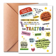 [Coisíní] Funny Farewell Card for Coworker - The Traitor Card - Big Going Away Gift for Colleague, B