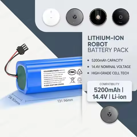 Replacement Battery Pack for Proscenic M7 Pro M7Max M8 Pro 14.4V 6800mAh Li-ion Cells for Lydsto R1 