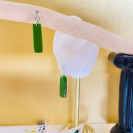 綠竹 琉璃耳環 窗花復古耳環 手作飾品 醫療鋼耳環