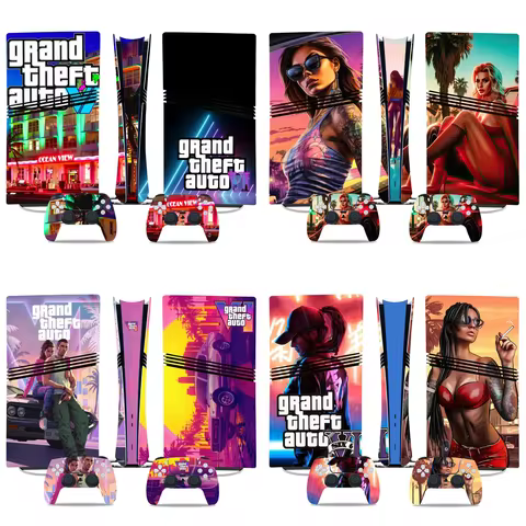 PS5 Pro Digital Version Color Sticker Color Film Body Skin Grand Theft Auto GTA6 Controller Handle D