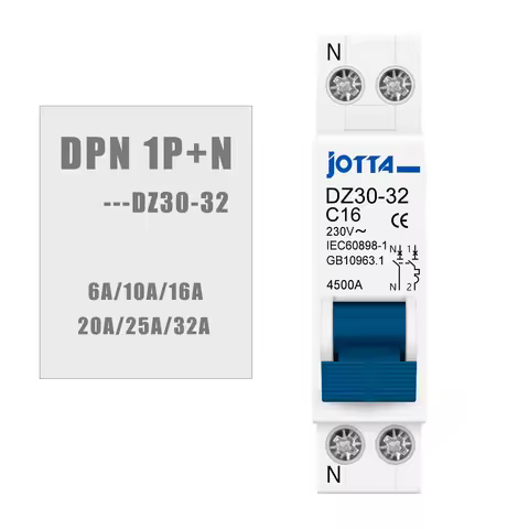 Mini Circuit Breaker Air Switch DZ30 6A-32A DPN 1P+N Din Rail Miniature Circuit Breaker