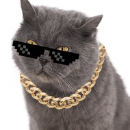 Dog Cat Gold Chain Dog Collar Plated Chain Pet Necklace Plastic Cuban Chain Dog Rantai Kuching