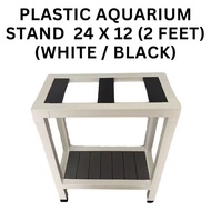 PLASTIC AQUARIUM STAND - 24 X 12 (Suitable for 2 Feet Aquarium) (White / Black) - Fish Tank Aquarium