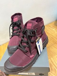 原價$3500）PALLADIUM PAMPA PUDDLE LITE+ WP 防水軍靴 女  二手 高筒紅色綁帶靴子 防刮輪胎皮 酒紅色 25cm 適合24～24.5碼