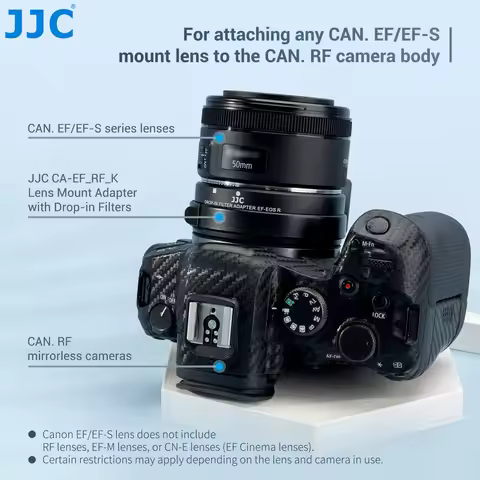 JJC EF-EOS R Auto Focus Lens Mount Adapter W UV VND CPL Filter for Canon EF/EF-S Mount Lenses to R50