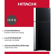 Hitachi ฮิตาชิ ตู้เย็น 2 ประตู 15.9 คิว 450 ลิตร Glass Door Big & Wide Series รุ่น R-VG450PDX GBK กร