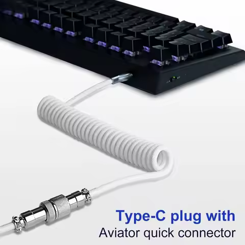 Mechanical Keyboard Coiled Cable USB Type C Mechanical Keyboard Aviator Desktop Computer Aviation Co