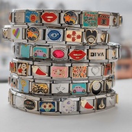 Silver Italian Bracelet, Choose Custom Italy Charms 9mm, Personalized Italian Bracelet, Y2k Gift
