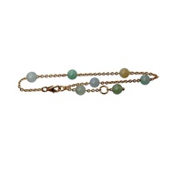 5.8mm Beaded sized Burmese Type A Jadeite Jade Bracelet in 18K Rose Gold