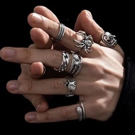 7 Pcs Unique Men's Rings Metal Rings Unisex Fashion Accessories