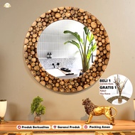 Cermin Kaca Dinding Koin / Cermin Dekorasi Dinding Ruang Tamu Rumah Kantor Studio