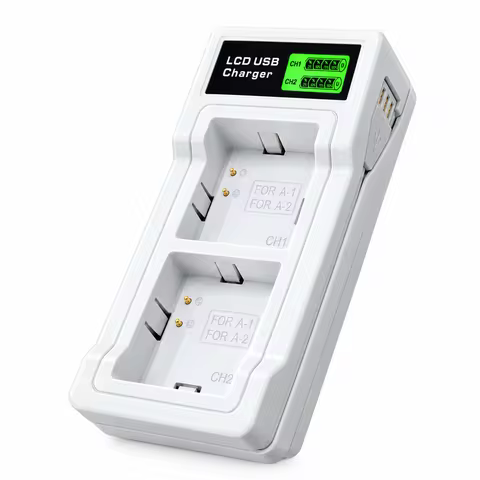 A-1 A-2 Dual Battery Charger LCD USB Type-C 2 Slot for Arlo Pro Pro 2 Go Camera Battery Replacement 