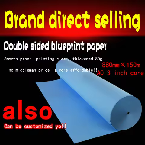 A0 blueprint paper roll paper 3 inch tube core double sided blue 80g construction paper 880mm x 150m