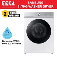 SAMSUNG WD11DB8B85GHSP 11/7KG BESPOKE AI WASHER DRYER | 4 Ticks