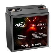 TPE LiFePO4 Lithium Battery, 12V 20AH Lithium Iron Phosphate Battery 2500 Deep Cycles Battery for Sc