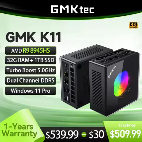 GMKtec Mini PC K11 AMD R9 8945HS Gaming Mini PC 32GB DDR5 1TB SSD Computer PC Mini Computer PC Win11