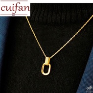 สร้อยอิตาลี ทองคำแท้ (18K) สร้อยคอจี้รูปวงแหวนคู่เรขาคณิต น้ำหนัก 0.35-0.45 กรัม 99.99% ความยาวทอง 4