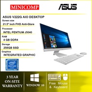ASUS  V222G PENTIUM J5040 AIO (4CORE,4T,MAX3.2,4M)/4GB/256GBSSD/INTELUHD/WEBCAM/AC+BT4.2/22"FHD/WIN1