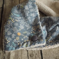 英國手工縫製 保暖圍巾圍脖頸巾 粉藍碎花圖案 更多花款