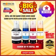For Canon G1020 G2020 G3020 G3060 Refill dye ink Printer for Canon GI 71 ink G3770 G4770 G3730 G2730