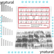 YNATURAL 300PCS/box Small Springs, 304 Stainless Steel DIY Tools Compression Spring Assortment Kit, 