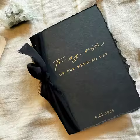 SAMSON VOW BOOKS (set of 2) - deckled edges vow books, romantic vow books, notebook, his and her not