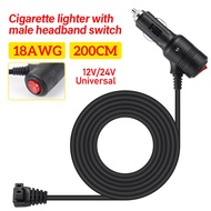 2M 15A Car Refrigerator Power Cable Heater Extension Charging Wire Cooler Car Cigarette Lighter Adap