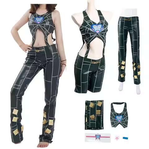 Fantasy Jolyne Cujoh Cosplay Costume Adult Women Vest Pants Outfits Halloween Carnival Party Suit