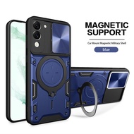 Shockproof Magnetic Holder Casing For VIVO Y04 Y29S 4G 5G 2025 phone Cover For VIVOY04 Y 04 VIVOY29S