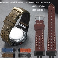 GBD-200 adapter modification Watchband For Casio G-SHOCK GBD-200-1A GBD-200RD-4 Retro cowhide strap 