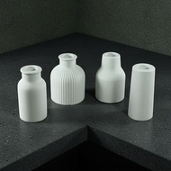 E0009 | Minimalist Flower Vase | White White | Cement Cement | Minimalist Flower Vase