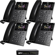 XBLUE QB1 Business Phone System with (4) IP8g Phones, (4) Landline Ports - Includes 3 Months Free Te