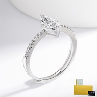 [With Gra Certificate]Hot-selling fashion diamond ring jewelry for women, open marquise moissanite r