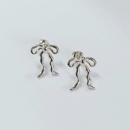Ribbon earrings / ต่างหูโบว์ handcrafted by minormood เงินแท้ 925