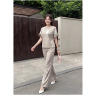 Short-sleeved French silk Set with many luxurious and beautiful designs, size 2Xl 50-67kg, nice to w