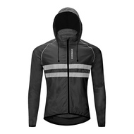 WOSAWE Thin Hooded Caps Men Bike Jackets Windproof Reflective Water Rain Repellent Running Windbreak