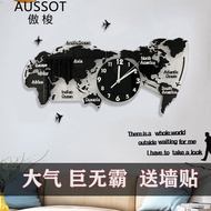 Nordic Modern Minimalist Creative World Map Wall Clock Living Room Luminous Decorative Clock Acrylic