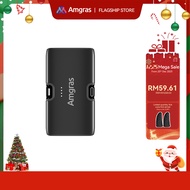Amgras PowerWorld822 Mini Powerbank 5000mAh Built-in Foldable Type-C Lighning dual Connector & zinc 