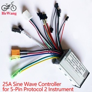 24V 36V 48V 3-mode Sine Wave BLDC Controller 350W 20A-25A For 5 Pin S866 SW900 G51 S966 No. 2 Protoc