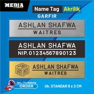 Name AcrylicTAG Chest Name Plate/ Acrylic Name Plate/ Name/ GafirTAG Engraved Name Plate/ Black Name