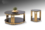 MX21 Black Glass Coffee Table Set