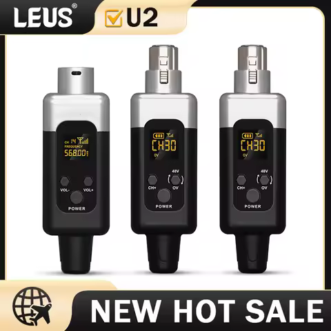 LEUS U2 UHF Wireless Microphone Converter XLR Transmitter/Receiver Microphone Wireless System for Dy