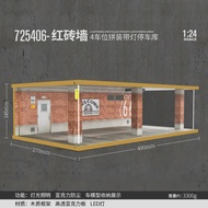 2024 Xuyên Biên Giới 1:24 Mô Hình Nhà Để Xe Mô Hình Bãi Đậu Xe Mô Phỏng Chỗ Đậu Xe Đôi Bộ Sưu Tập Nh