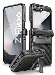 เคส i-Blason สำหรับ Samsung Galaxy Z Flip 6/5 พร้อมขาตั้ง ตัวป้องกันหน้าจอในตัว บานพับป้องกัน เคสโทร