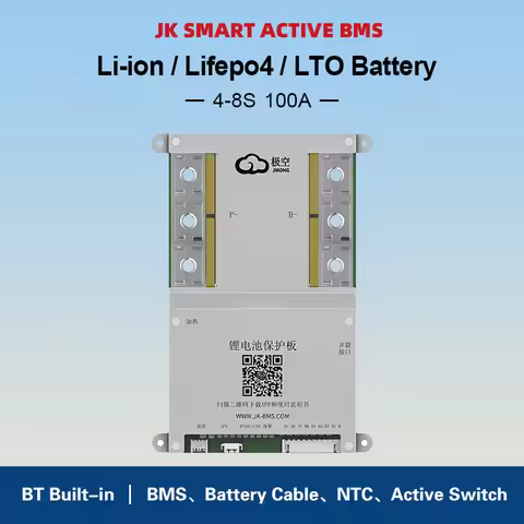 JK B1A8S10P SMART ACTIVE BMS 100Ah 4S 5S 6S 7S 8S 12V 24V Battery with 1A ACTIVE BALANCE bms for lif