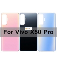 Ebesmy-6.56 For Vivo X50 Pro Back Battery Cover Housing Door Glass Case for VIVO X50 Pro Battery Cov