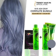 8.16 ASH GRAY COMPLETE BUNDLE! Bremod Hair Color &amp; Hair Bleaching Set